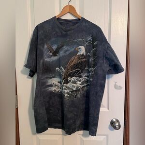 Men’s Black Tie Dye With Eagles T-shirt Size ?XL